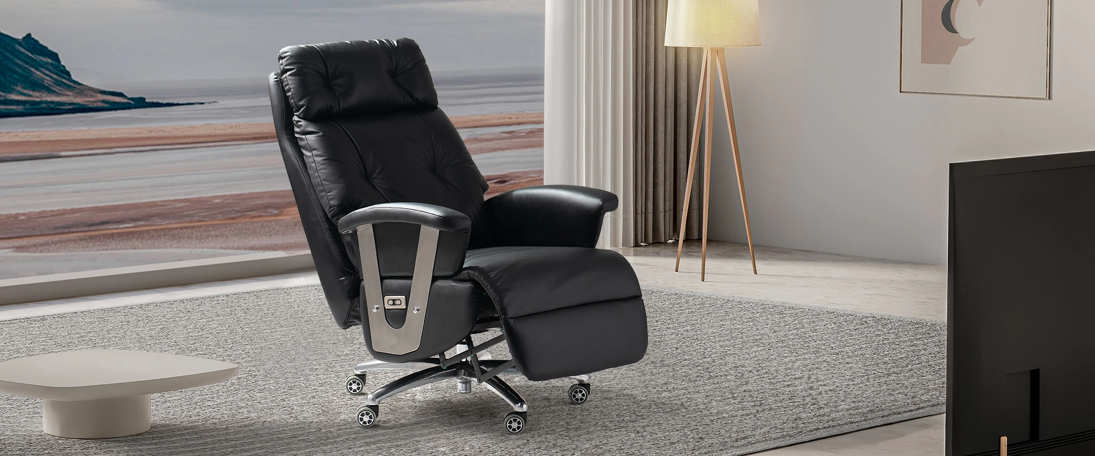 Kinnls Freya Reclining Office Chair Managerial Chairs & Executive Chairs (Black)
