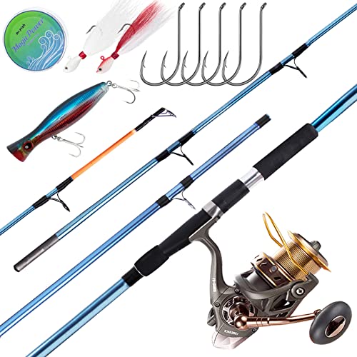 Dr.Fish Surf Fishing Rod and Reel Combos Saltwater Fishing Combo 12ft Surf Rod 10000 Surf Fishing Reel Offshore Inshore Surf Casting Fishing Pole