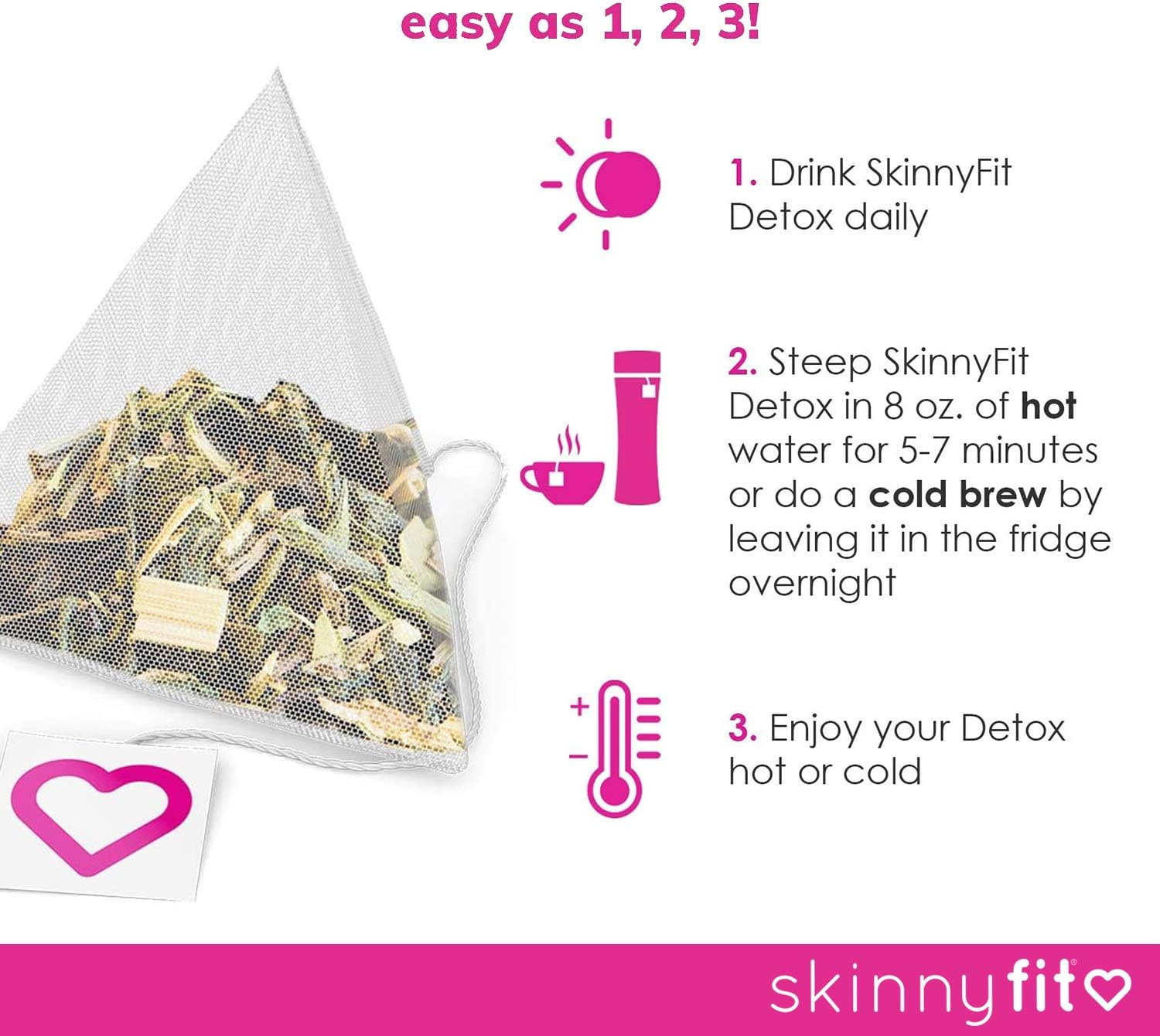 SkinnyFit Detox Tea: All-Natural, Laxative-Free, Supports A Healthy Weight, Helps Reduce Bloating, Natural Energy, Supports Immune System, Vegan