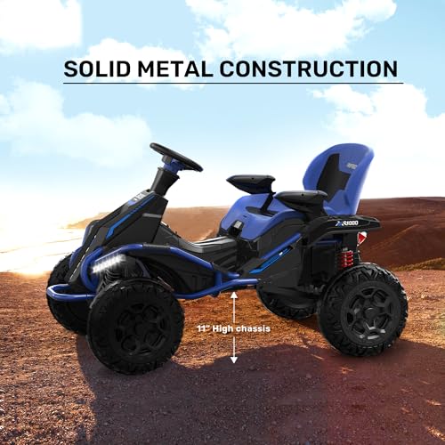 ANPABO 24V 4x4 Ride On Toy for Big Kids, 4x200W Motors, 5MPH, Kids Car w/Parent Remote, Wide Adjustable Seat, Headlights, Metal Frame