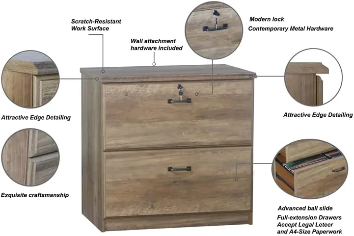 Honduras 2 Drawer Lateral Filing Cabinet In Rustic Oak