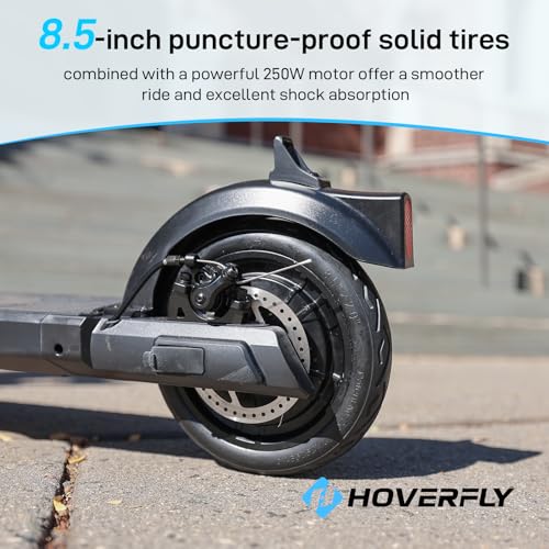 HOVERFLY X1 Electric Scooter for Adults, Anti Flat 8.5" Solid Tire, Max 10 Mile Range and 15.5Mph Speed Power by 250W Motor