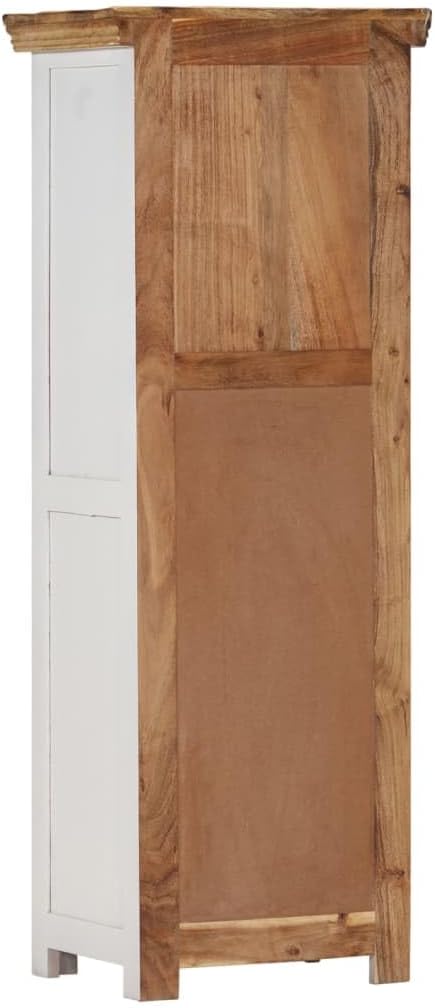 XAVIER Sideboard、Entryway Cabinet、Kitchen Buffet Cabinet、Storage Cabinet Highboard Brown&White 15.7"x11.8"x43.3" Solid Wood Mango and Acacia Suitable