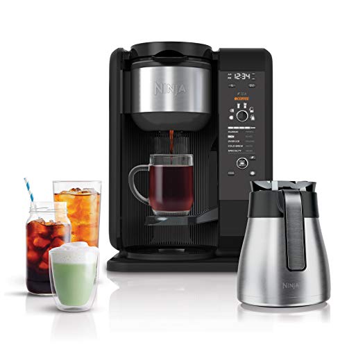 Ninja Hot and Cold Brewed System, Tea & Coffee Maker, with Auto-iQ, 6 Sizes, 5 Styles, 5 Tea Settings, 50 oz Thermal Carafe, Frother