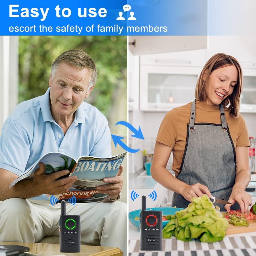 ChunHee Intercoms Wireless for Home-Home Intercom for Elderly-Business Intercom System Room to Room Communication 1.5 Miles Long Range 16 Channel