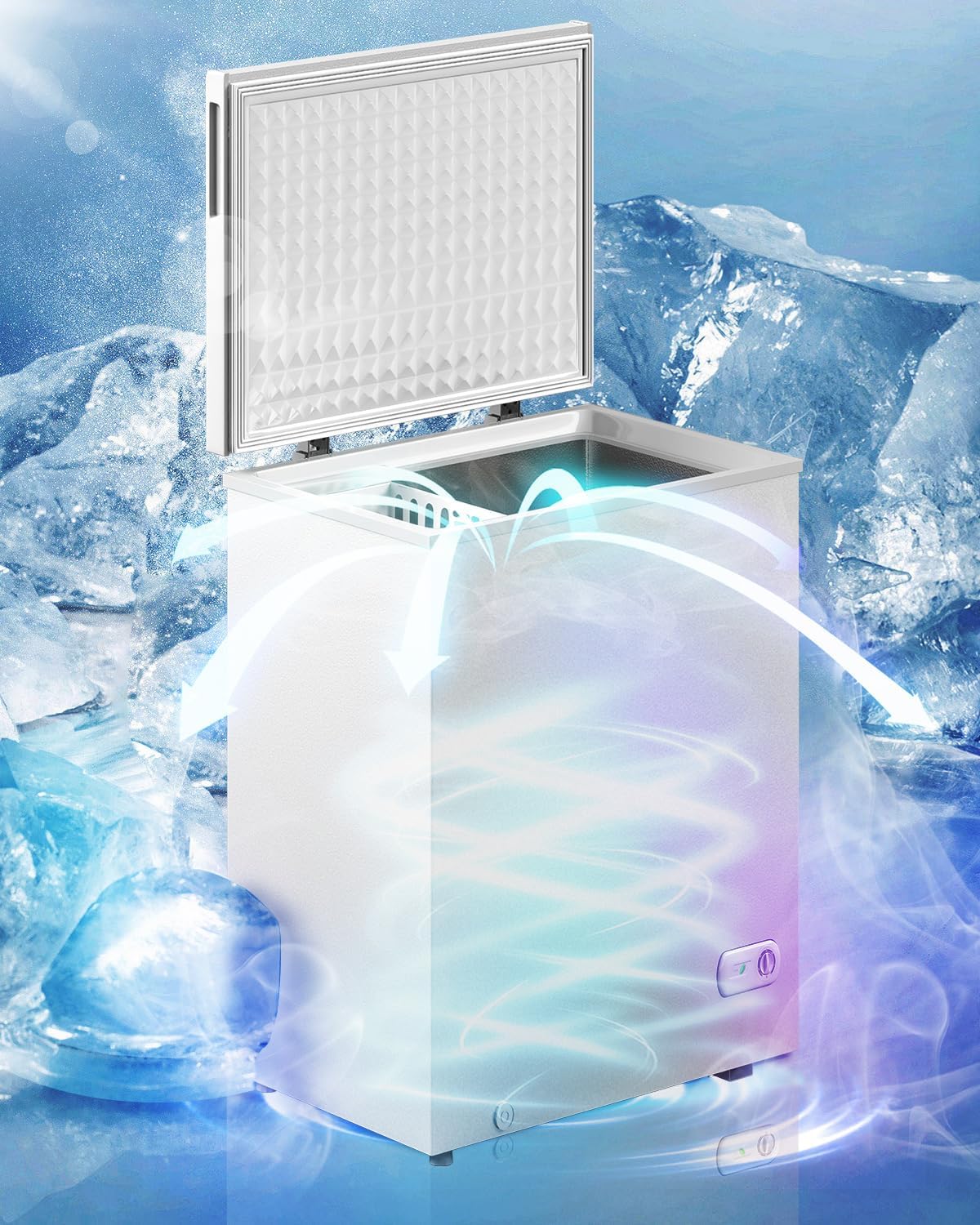 10.0 Cu.Ft Chest Freezer,Deep Freezer with Removable Basket,Compact Freezer with Top Open Door, Adjustable Temperature