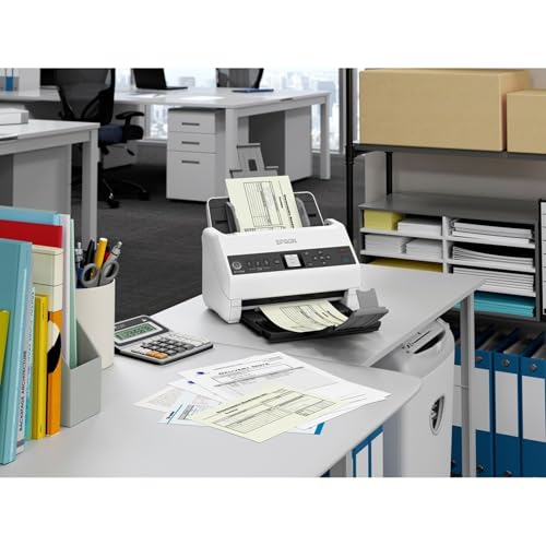 Epson DS-730N Network Color Document Scanner, 100-page Auto Document Feeder (ADF), Duplex Scanning