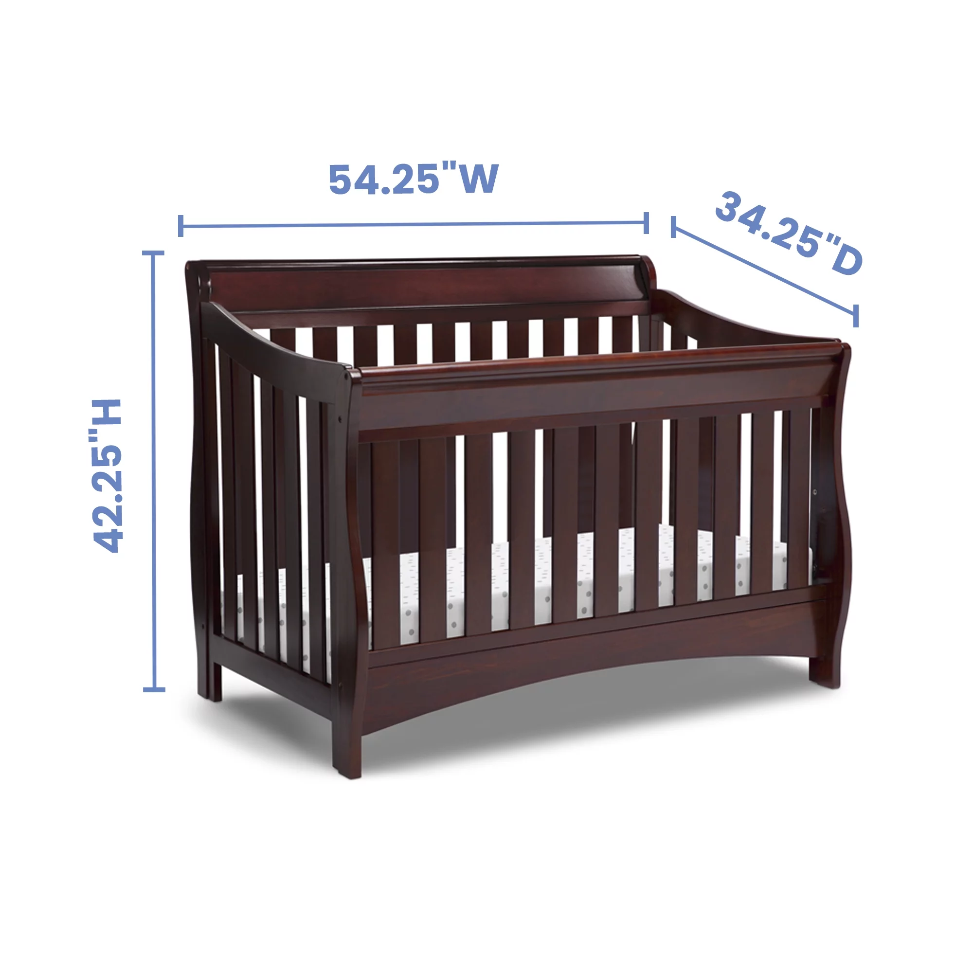 Delta Bentley S Series 4-in-1 Convertible Crib in Black Cherry Espresso