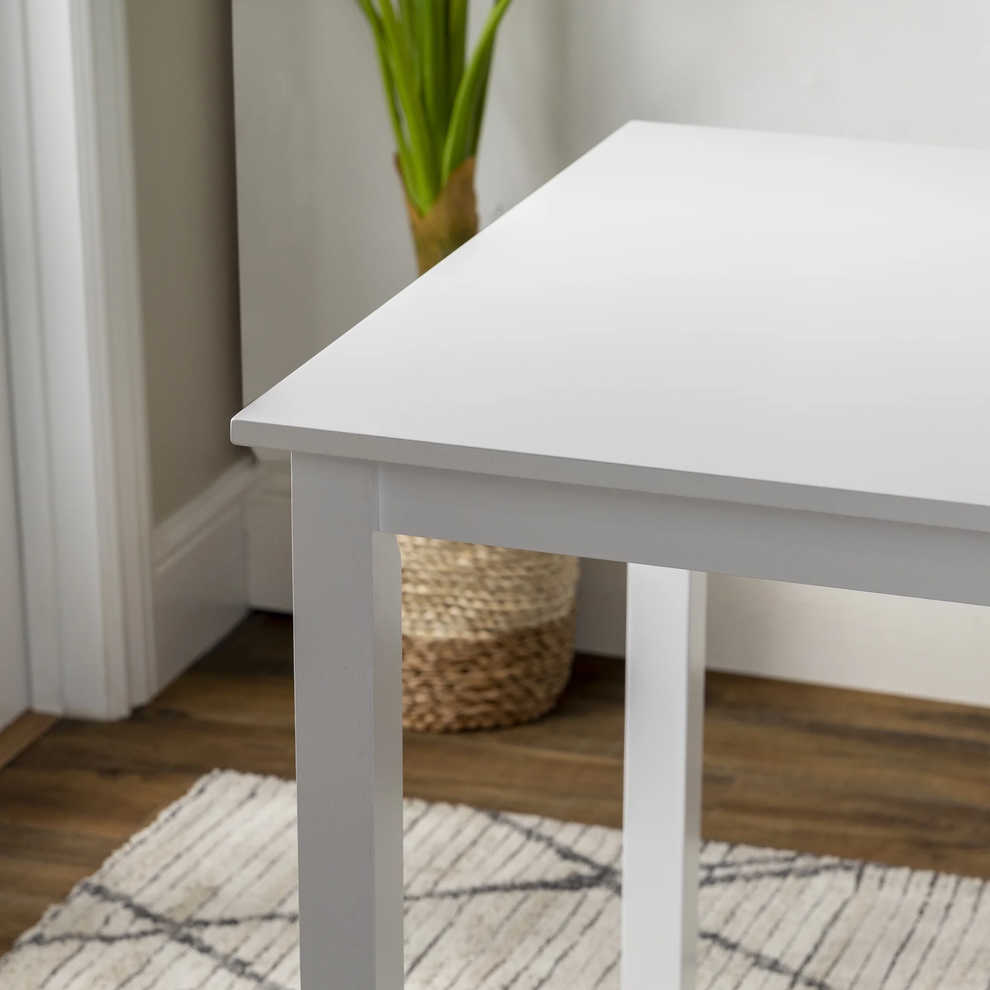Walker Edison 5-Piece Solid Wood Farmhouse Dining Set - White/Grey