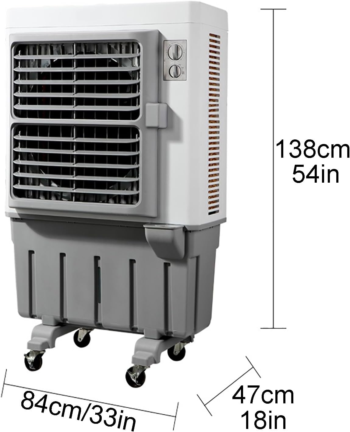 Commercial Evaporative Air Cooler Fan, 3-in-1 Swamp Cooler with 120L/26 Gal Water Tank, 3 Speeds, Household Cooler