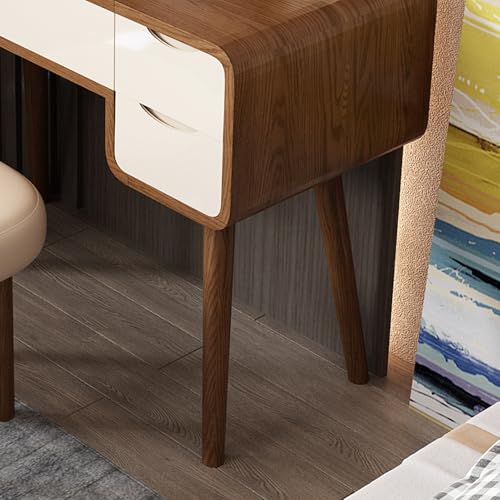 Lartis Flip Top Vanity Table Stylish Makeup Vanity with Stool, Makeup Vanity Desk, Reversible Makeup Mirror, Hidden Storage Compartment