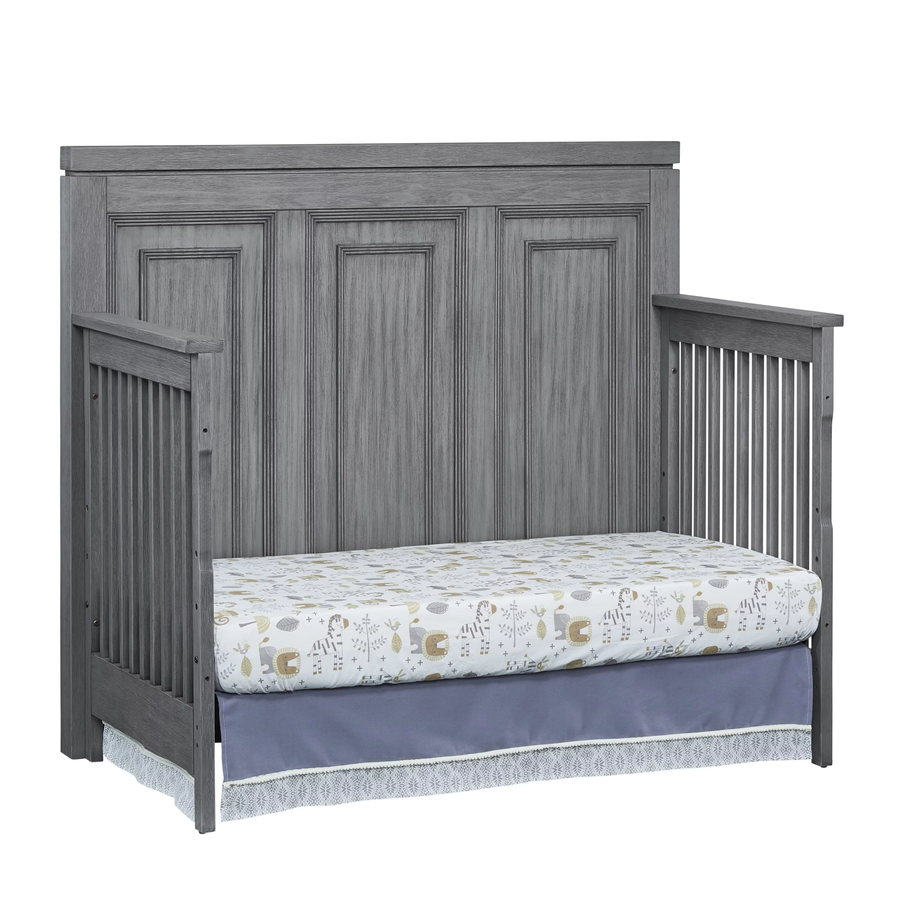 Soho Baby Manchester 4-in-1 Convertible Crib, Rustic Gray, GreenGuard Gold Certified