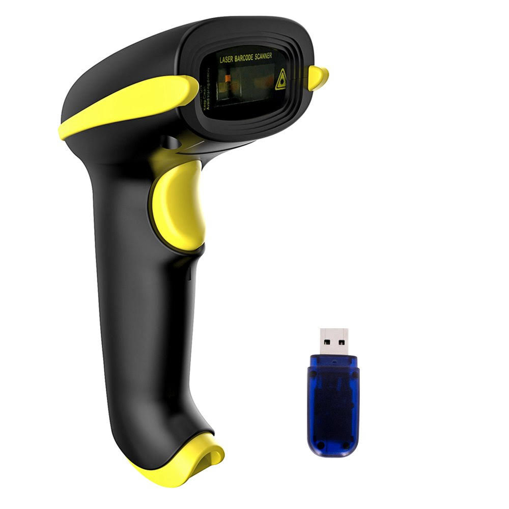 Nadamoo Wireless Barcode Scanner Compatible with Bluetooth, USB 1D Bar Code Reader for Inventory Management, Work with Windows/M