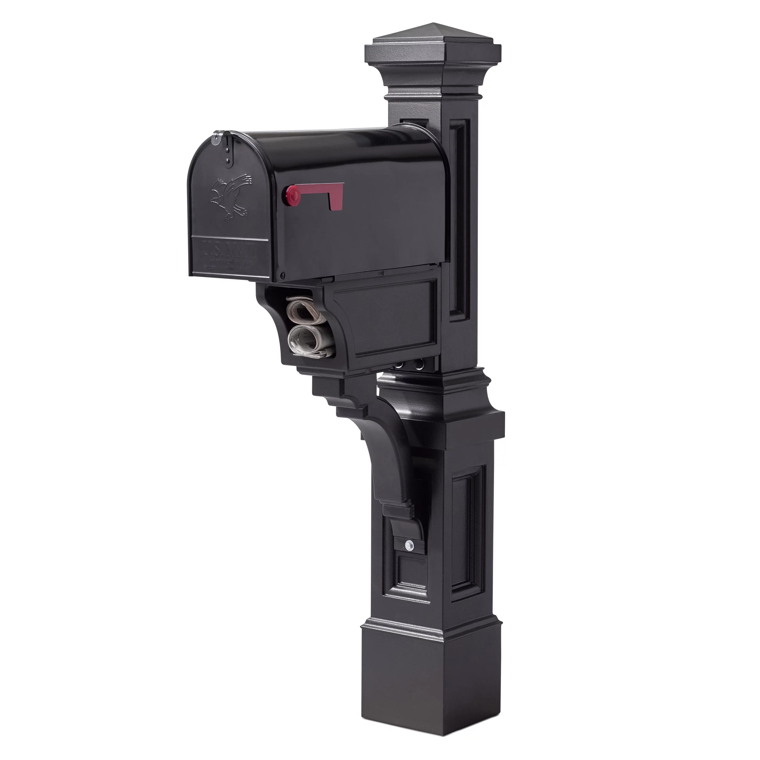 Step2 Atherton 59" Onyx Black Plastic Mailbox Post Kit
