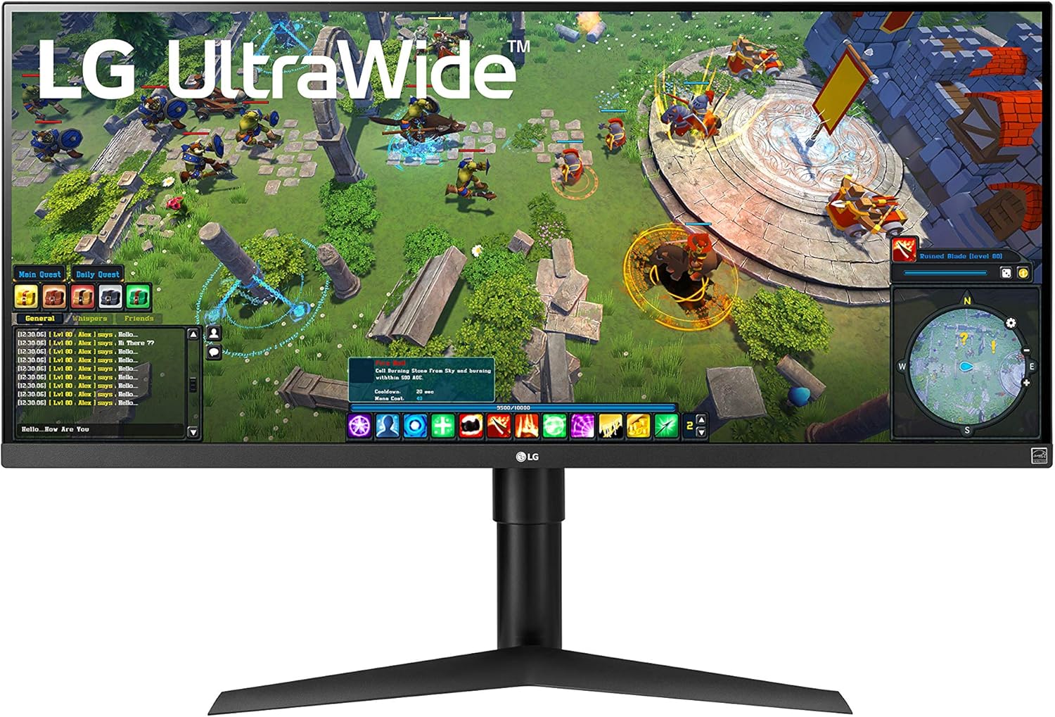 LG 34WP65G-B 34-inch FHD (2560 x 1080) UltraWide Computer Monitor, IPS, VESA DisplayHDR 400, HDR10, 75Hz, AMD FreeSync, HDMI, DisplayPort, USB Type-C
