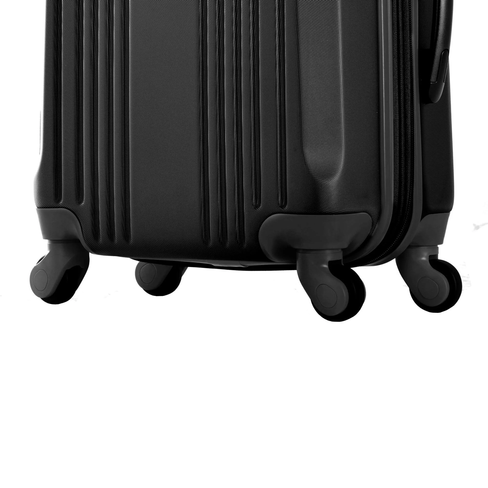Olympia Apache II Carry-on Hardside Spinner Suitcase, Black/Purple, 21x22
