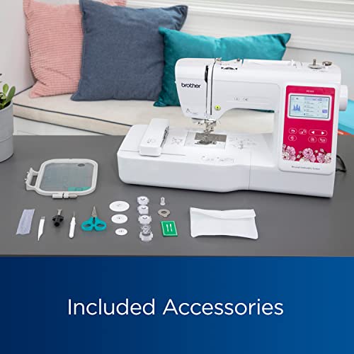 Brother PE545 Embroidery Machine, Wireless LAN Connected, 135 Built-in Designs, 4" x 4" Hoop Area, Large 3.7" LCD Touchscreen, USB Port