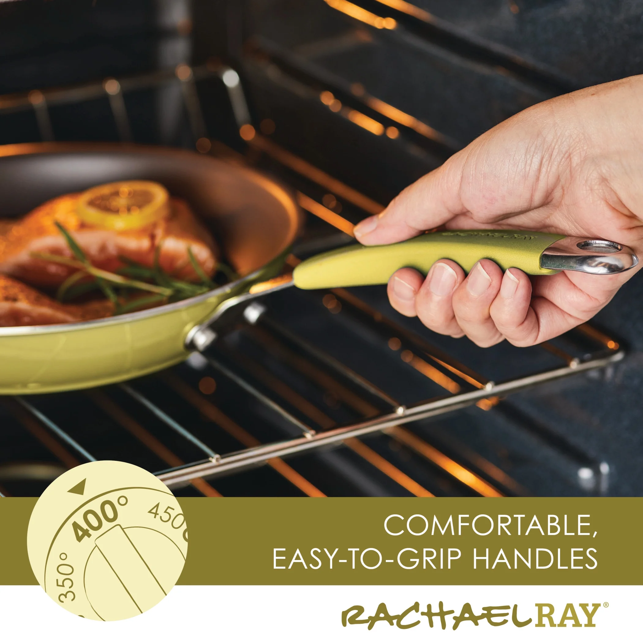 Rachael Ray 12 Piece Cucina Hard Porcelain Enamel Nonstick Pots and Pans, Lemongrass Green