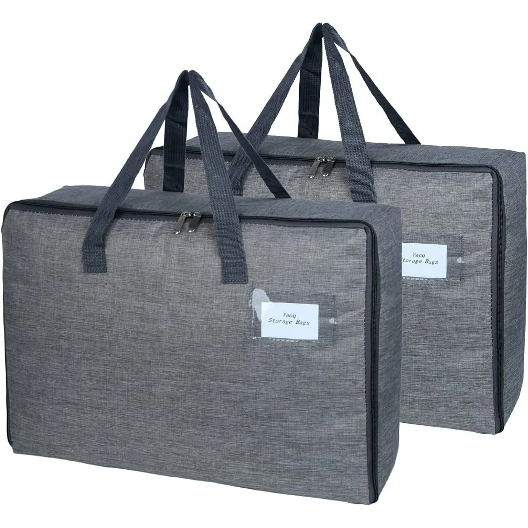 2 Pack Large Moisture-Proof Storage Moving Travel Bag for Comforter Pillow Blanket Quilt Bedding Clothes/Water-Resistant Linen Fabric/Storage