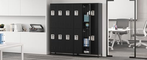 72" Metal Locker for Employees 3 Doors Blue Steel Storage Locker for Office, School, Gym - Metal Storage Cabinets for Home, Office, Gym, School
