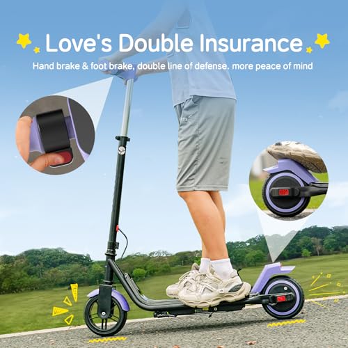 EK6 Kids Electric Scooter for 6-10, 3/6/10mph Speeds for Ultimate Comfort, Adjustable Height Electric Scooter, 150W & Dual Brake Safety