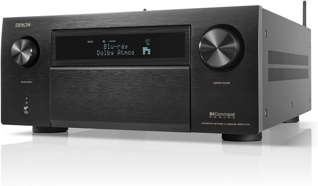 Denon AVR-A1H 15.4-Ch Receiver (150W X 15) - 4K/120 and 8K Home Theater Receiver (2022), Wireless Streaming via Bluetooth, Wi-Fi & HEOS Multi-Room
