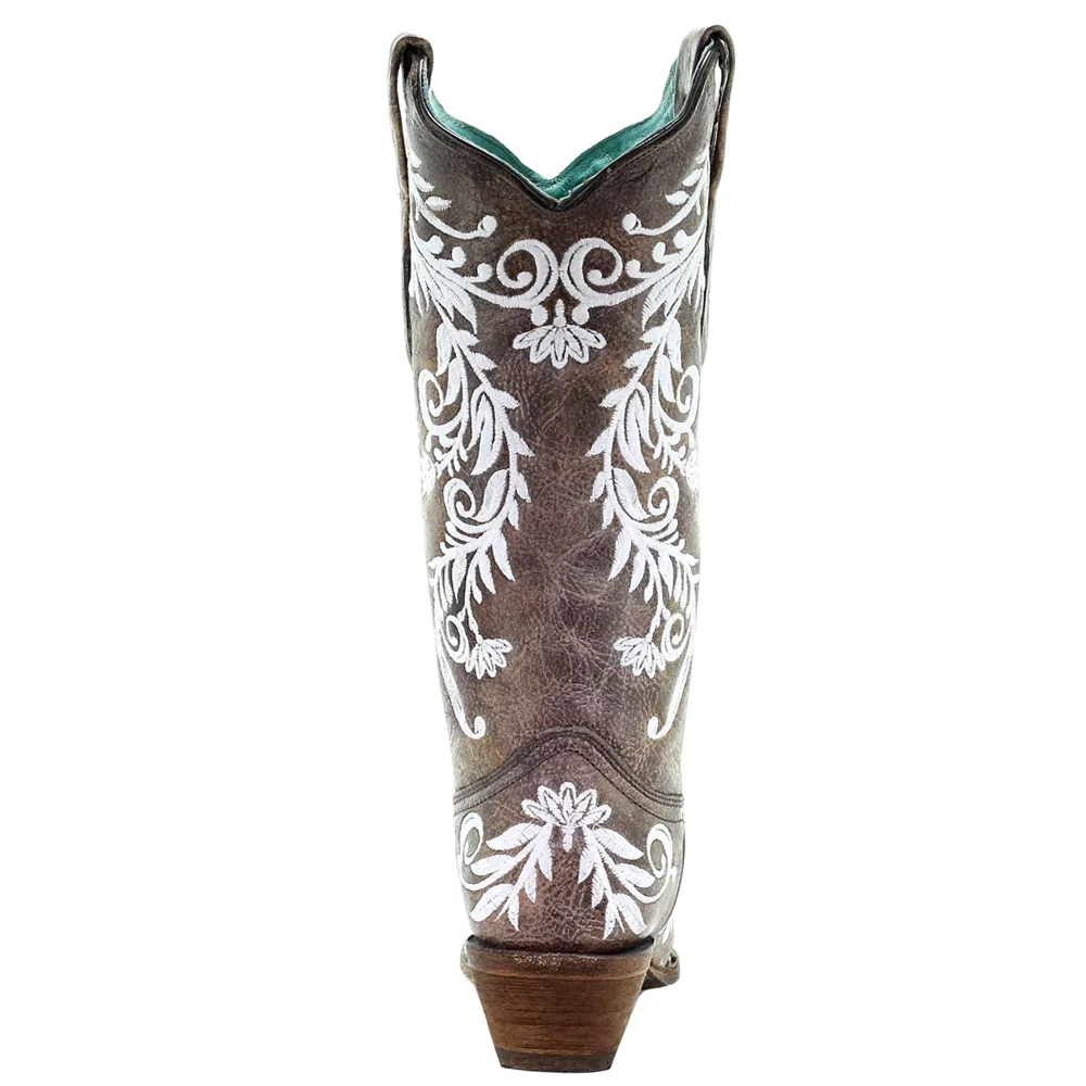 Corral Boots  Womens Glow In The Dark Studded Snip Toe   Dress Boots   Knee High Mid Heel 2-3"