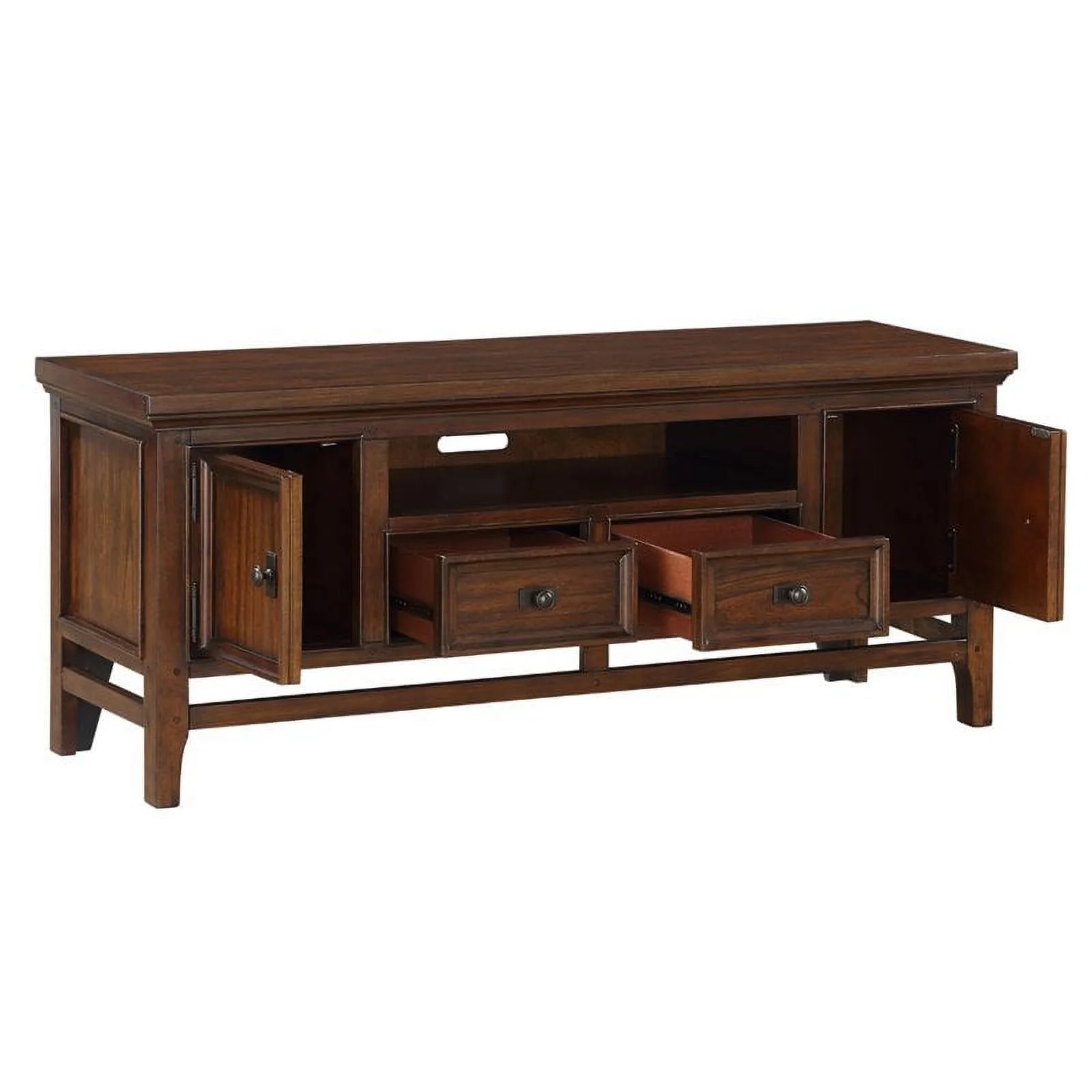 Lexicon Frazier Park 59" Wood TV Stand in Brown Cherry