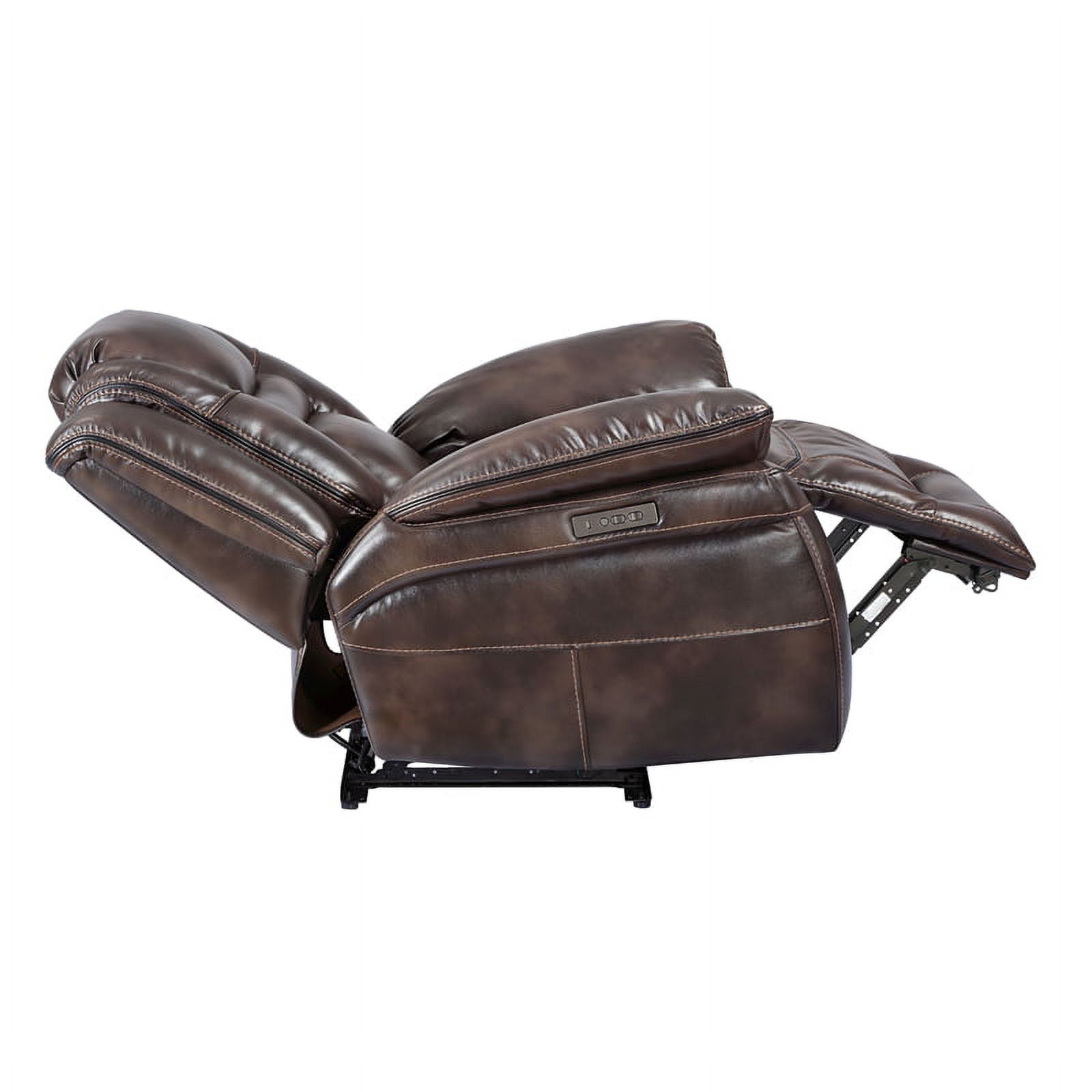 Oportuna Brown Faux Leather Dual Power 3PC Set