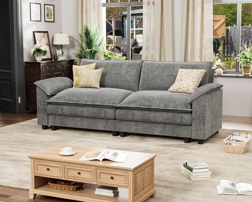 Homall 119" Modular Sectional Sofa, L Shaped Sofa Couch with Reversible Ottoman, DIY Combination Chenille Deep 3-Seat Cloud Couch for Living Room