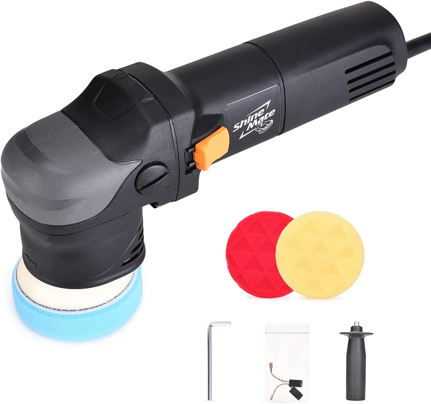 ShineMate Dual Action Polisher for Car Detailing 3 Inch, 500w 12mm Throw Random Orbital Polisher with 6 Variable Speed Setting