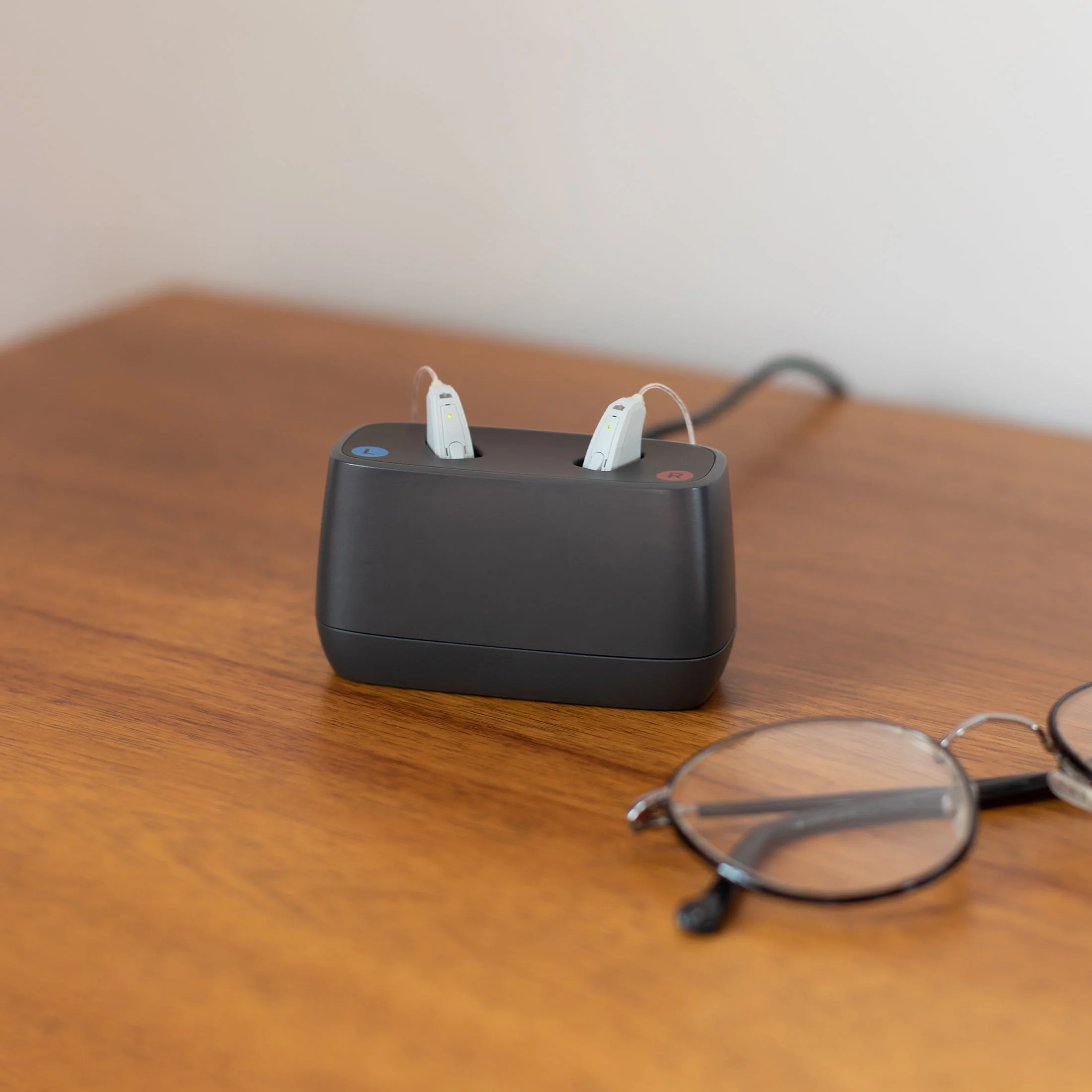 Jabra Enhance Select 50R Rechargeable, Behind-the-Ear Hearing Aids with Remote Professional Care and Bluetooth Streaming, Gray
