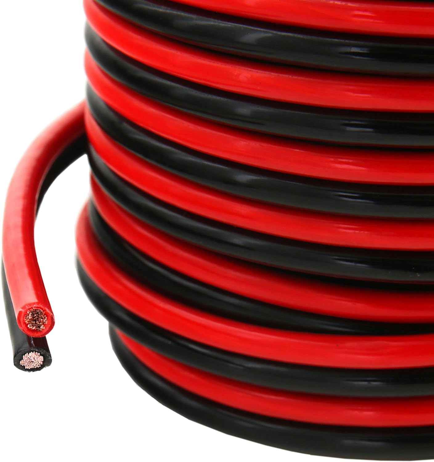 GS Power 8 AWG (American Wire Gauge) OFC Zip Cord Cable for Car Stereo Amplifier Remote Automotive Trailer Harness Hookup Wiring | 25 ft Red &
