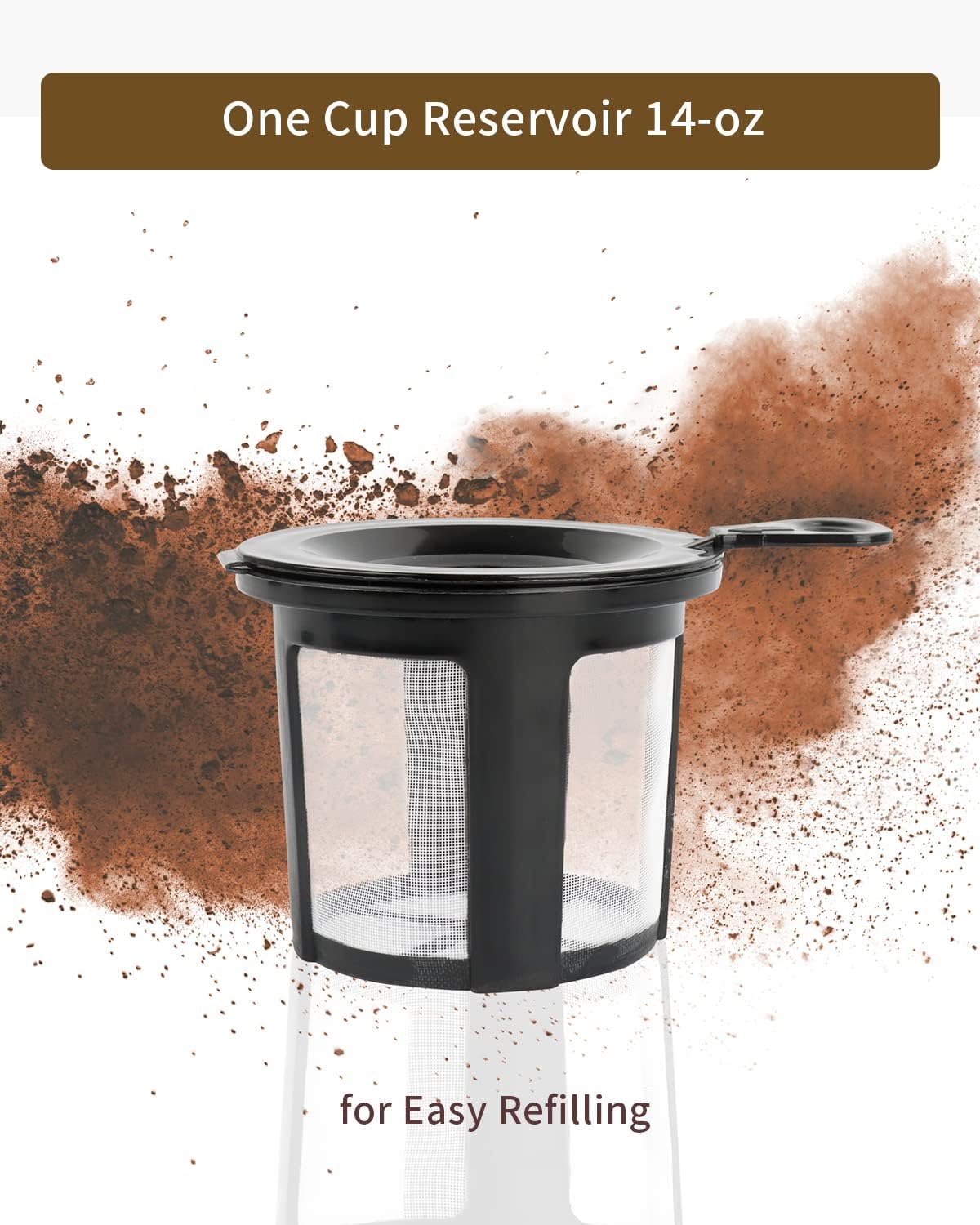 2 in 1 Single Serve Coffee Maker for K Cup Pods & Ground Coffee, Mini Coffee Machine with 6 to 14 oz Brew Sizes