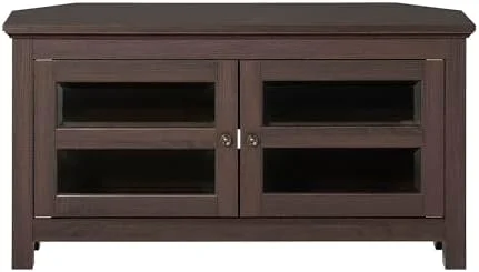 RUNFAYBIU Modern Farmhouse Wood Corner Universal TV Stand for TV's up to 50"