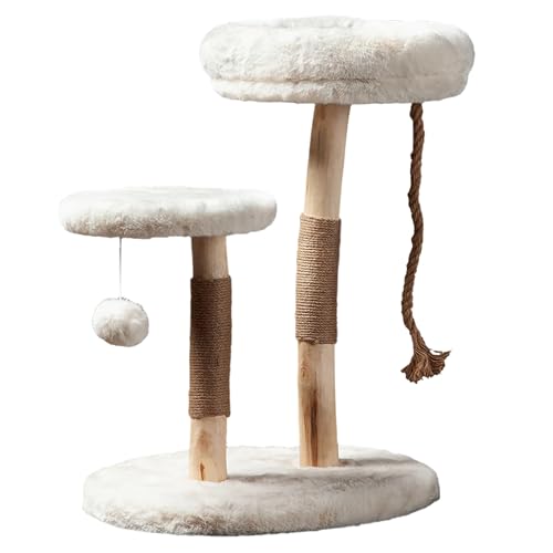 The Sanctuary Cat Tree - Luxury Cat Condo, Large Modern Indoor Tower with 3 Faux Fur Beds, Scratching Posts, and Toys for Cats