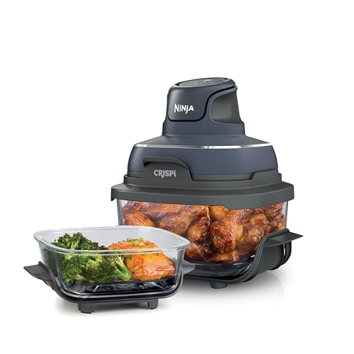 Ninja Crispi Air Fryer, Microwave, Freezer & Dishwasher Safe, Non Toxic Glass Portable Cooking System