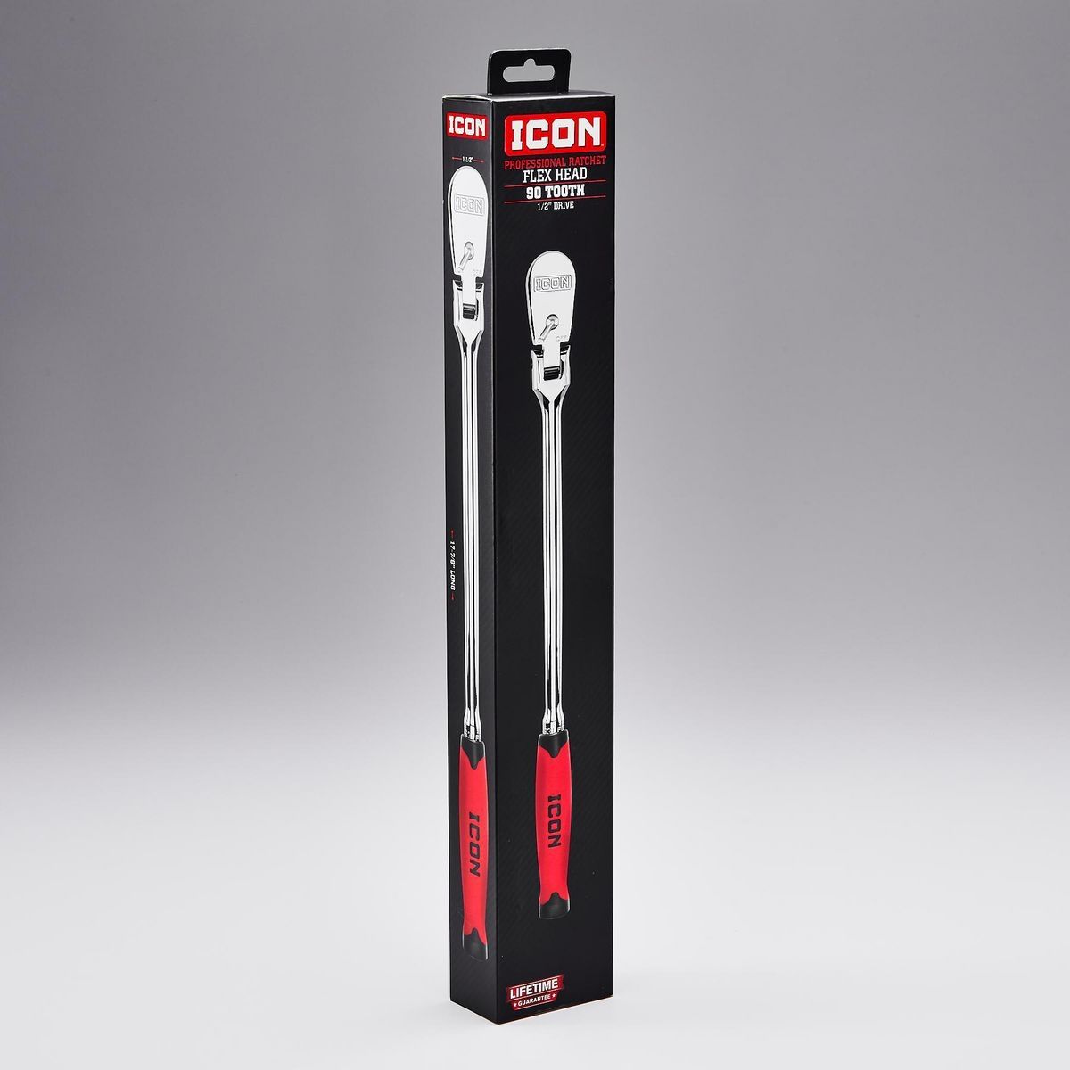 ICON 1/2 in.  Drive Professional Long-Reach Flex-Head Ratchet with Comfort Grip