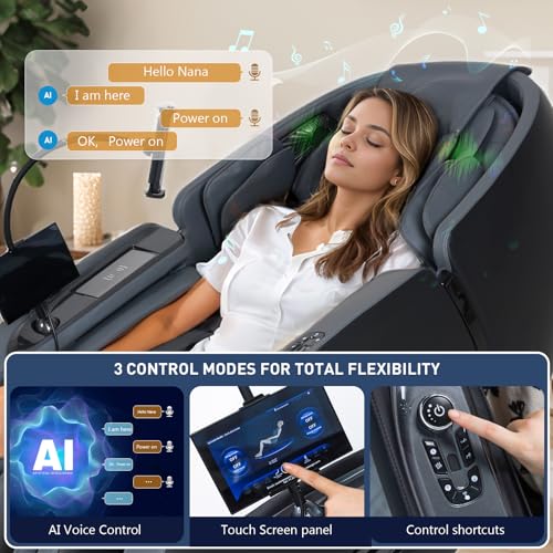 Massage Chair Full Body, 2025 Zero Gravity SL-Track Shiatsu Massage Recliner Chairs with 12 Auto Modes, Foot Rollers, Waist & Calf Heating