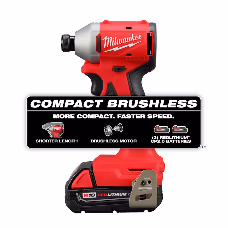 M18 18-Volt Lithium-Ion Brushless Cordless 1/4 in. Impact Driver Kit with (4) Batteries and Charger