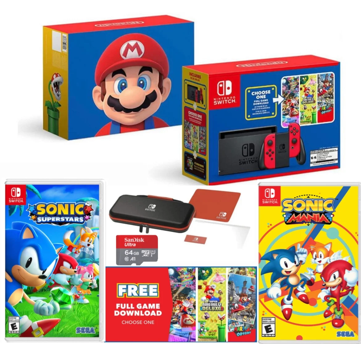 Nintendo Switch Mario 40th Edition Console - Red Joy-Con