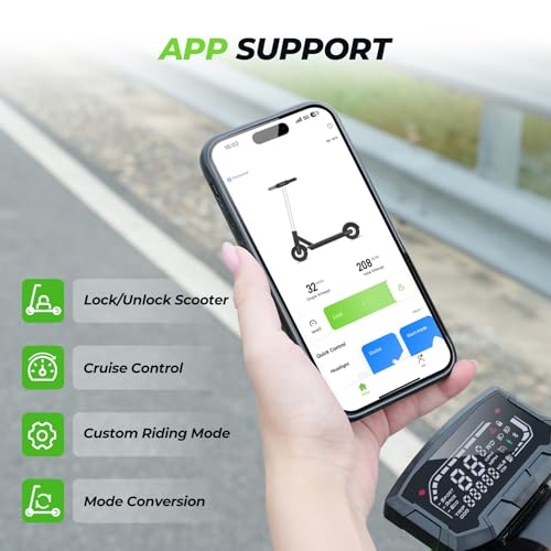 Electric Scooter for Adults, 800 Powerful Motor, 10 Inch Tires, 25/28 MPH Top Speed, 30/32 Miles Long Range, Dual Disc Brakes & Shock Absorber
