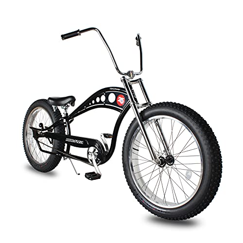 MICARGI 26 Vancouver Complete Cruiser Bikes Stretch Steel Frame Single-Speed & 7-Speed High Rise Handlebars & Low Handlebars Fat Tires Adult Beach