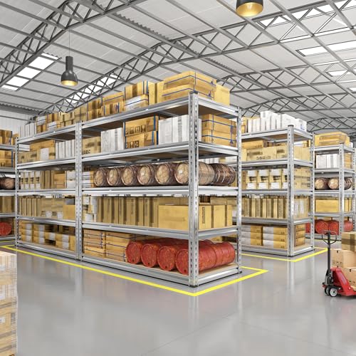 REIBII 48" W Garage Shelving Heavy Duty 3020LBS Storage Shelves 5 Tier Heavy Duty Shelving Adjustable Garage Shelves for Basement, Warehouse