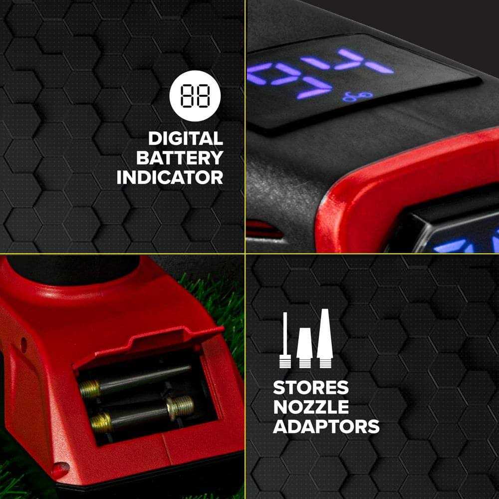 BULLSEYE Pro 150 PSI Cordless Handheld Rechargeable Tire Inflator with Digital Pressure Gauge and Battery Indicator - Sports Supplies Online Store