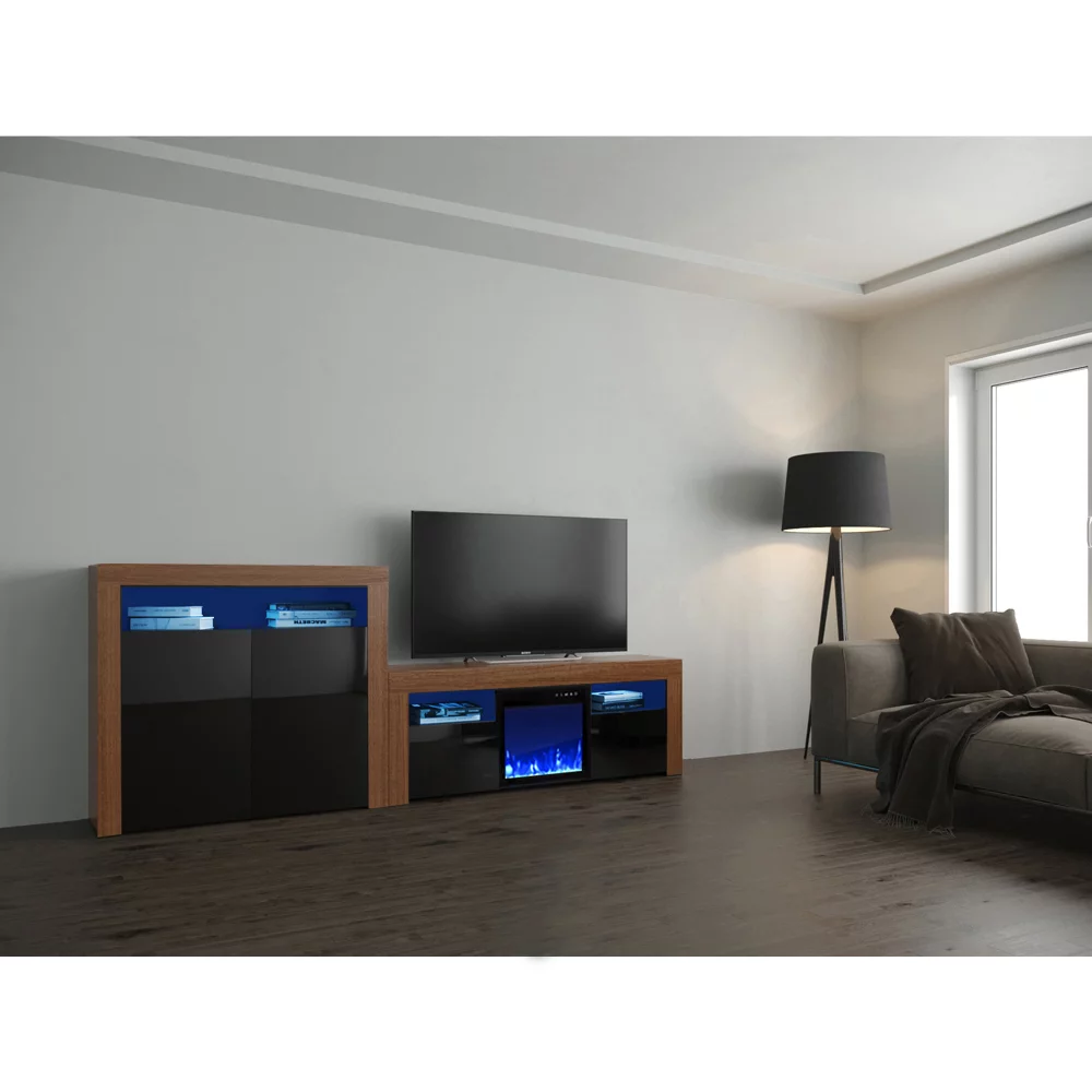 Milano Set 145EF-2D Electric Fireplace Modern Wall Unit Entertainment Center