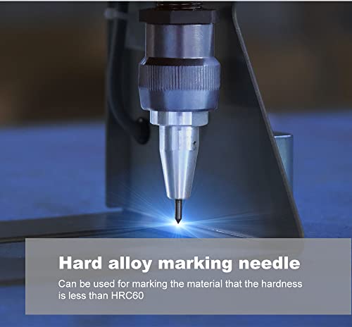 US Stock 100W Pneumatic Dot Peen Metal Engraving Machine Pneumatic Dot Peen Marking Machine Engraving Size 120x50mm(4.7X2inch) Depth 0.02-1 mm