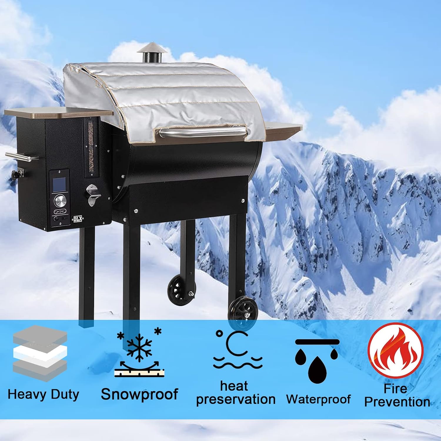 Uniflasy 24" Grill Thermal Insulated Blanket for Camp Chef Smokepro and Woodwind Classic 24" Pellet Grills