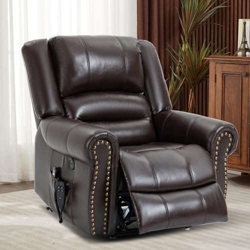 Dual Motor Power Lift Chair, Lay Flat Recliner Chair, Electric Recliner with Massage and Heat for Elderly, Remote Control, Infinite Position