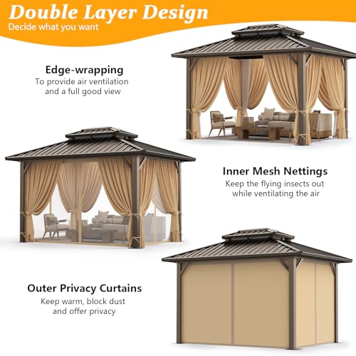 Hoteel 6x8ft Hardtop Grill Gazebo
